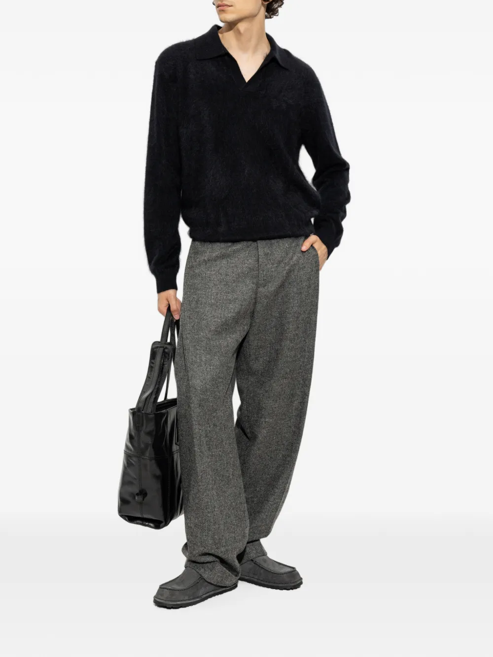 Lisa Yang Omar Cashmere Sweater in Black, view 2