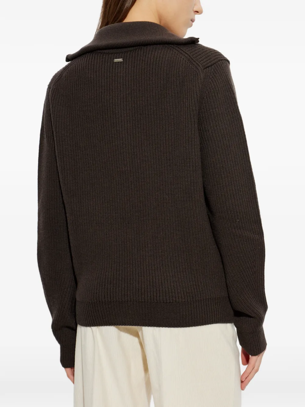 Paul & Shark Wollen vest met halve rits Bruin
