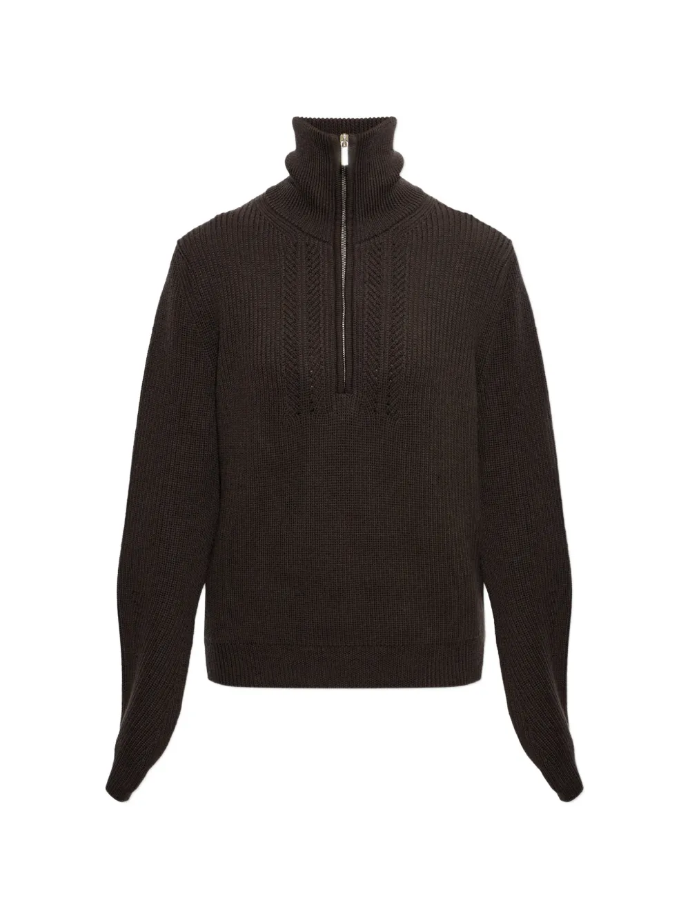 Paul & Shark half-zip wool cardigan - Marrone