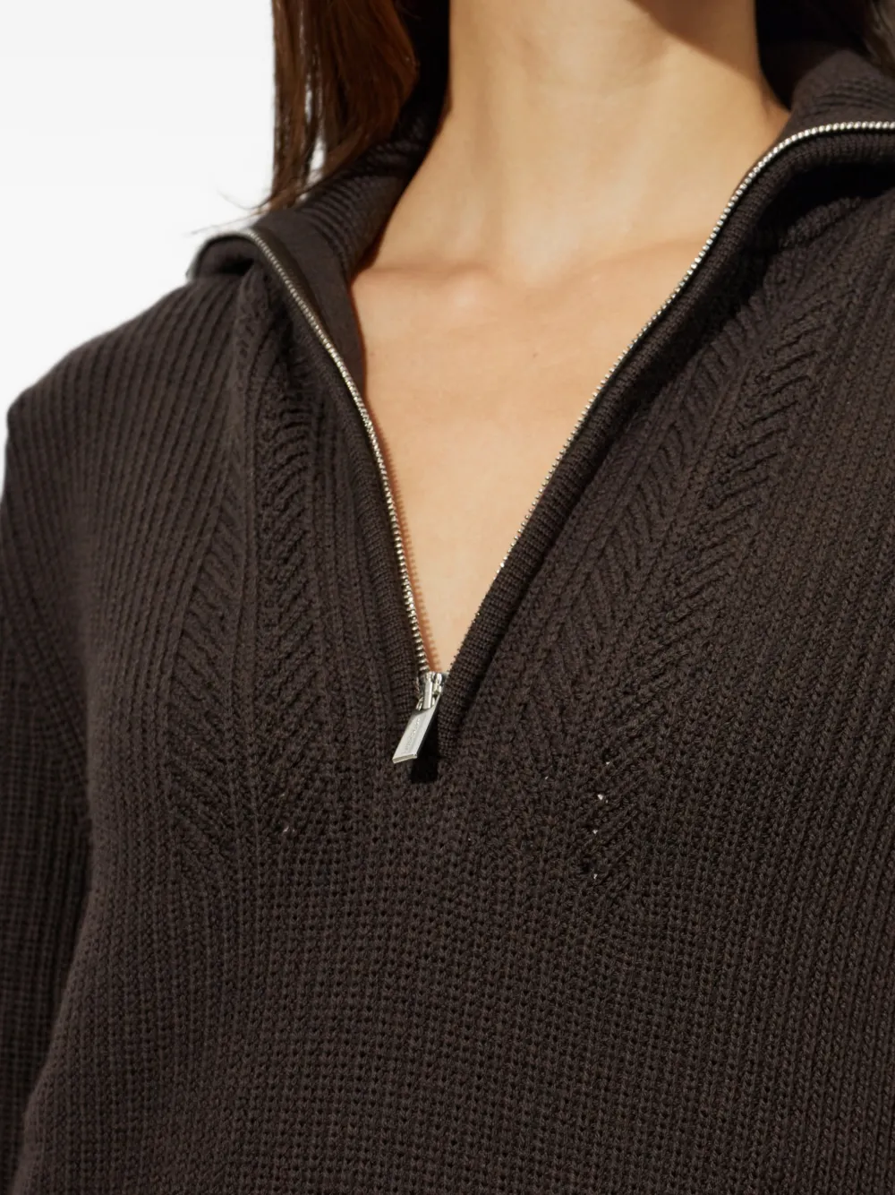 Paul & Shark Wollen vest met halve rits Bruin