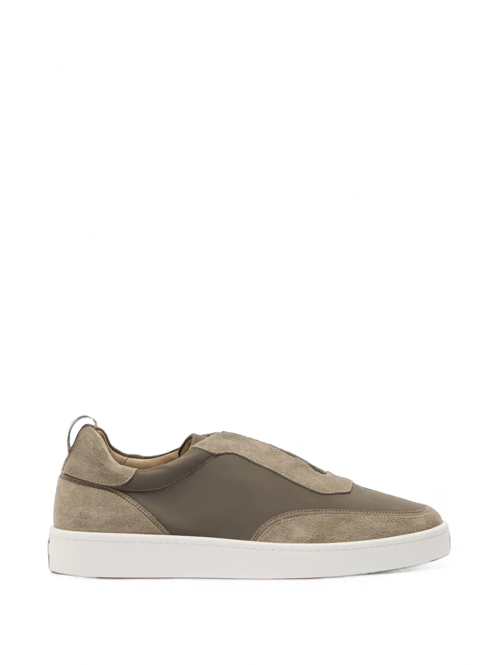 Aurélien suede-panelled slip-on sneakers - Nude