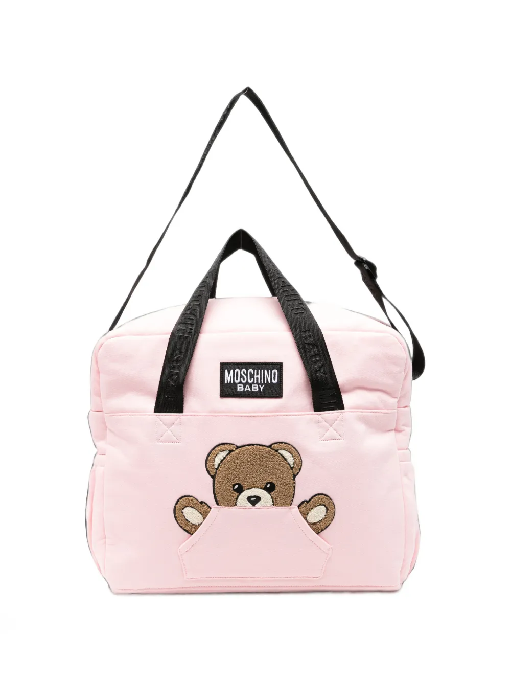 Moschino Kids Teddy Bear patch changing bag - Rosa