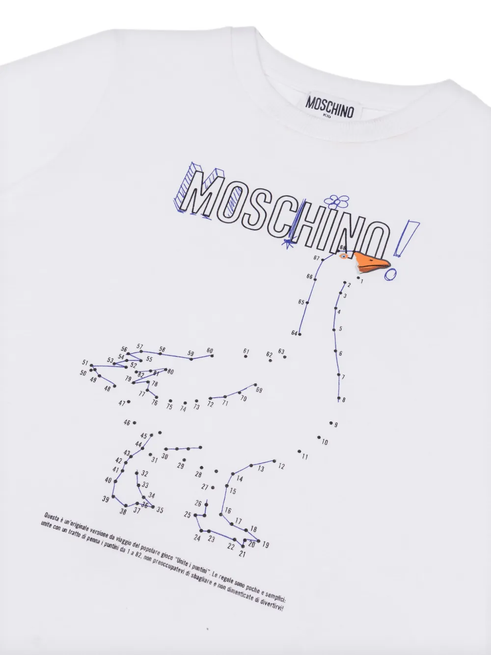 Moschino Kids Goose jersey T-shirt met katoenen print Wit