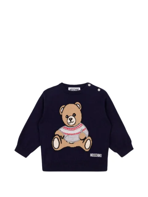 Moschino Kids Teddy Bear intarsia-knit sweater