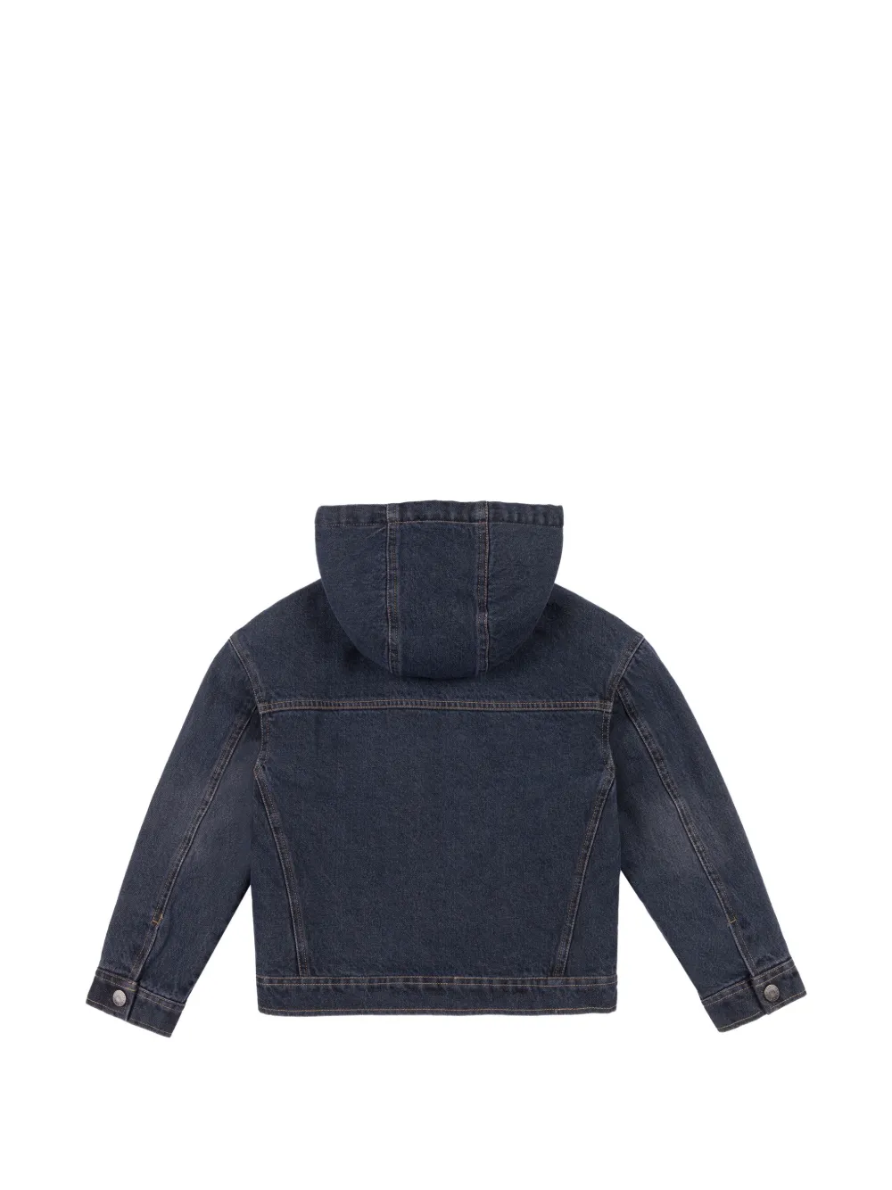 Moschino Kids Denim jack met capuchon en teddybeer-patch Blauw