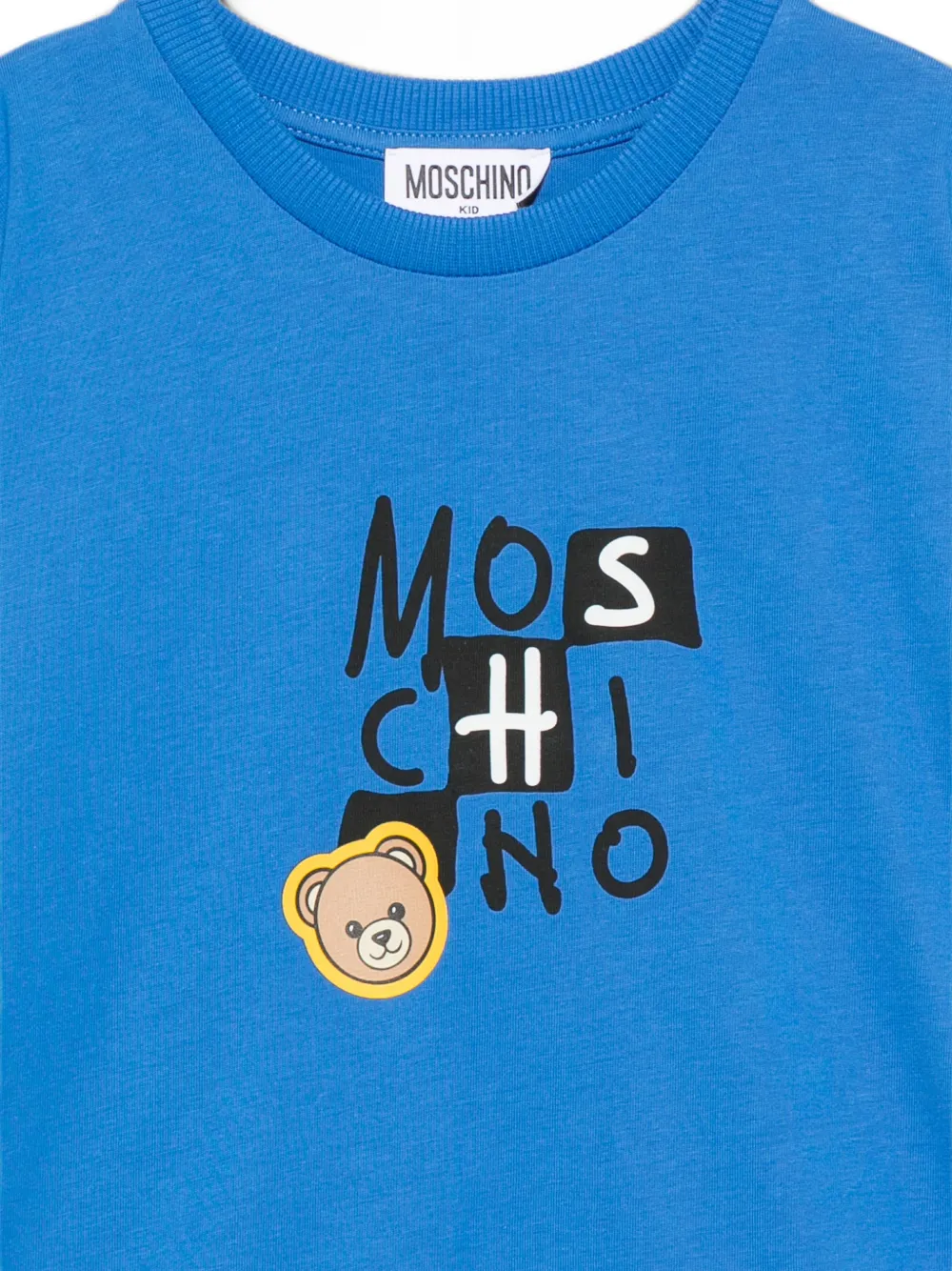 Moschino Kids Teddy Bear T-shirt met logo-print Blauw