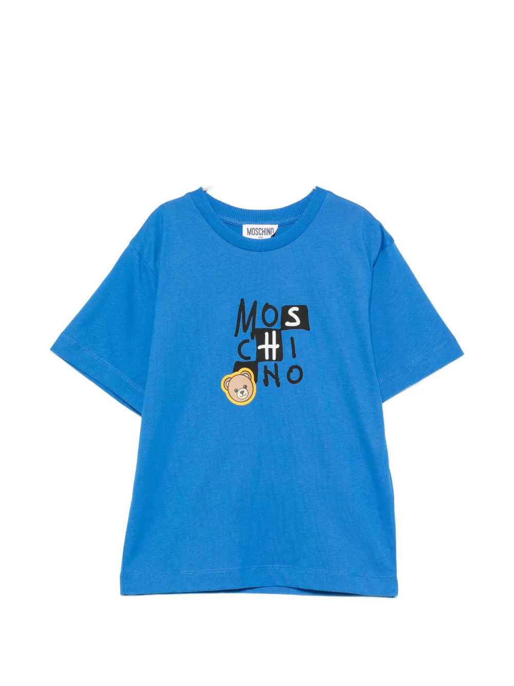 Moschino Kids logo-print Teddy Bear T-shirt - Blu