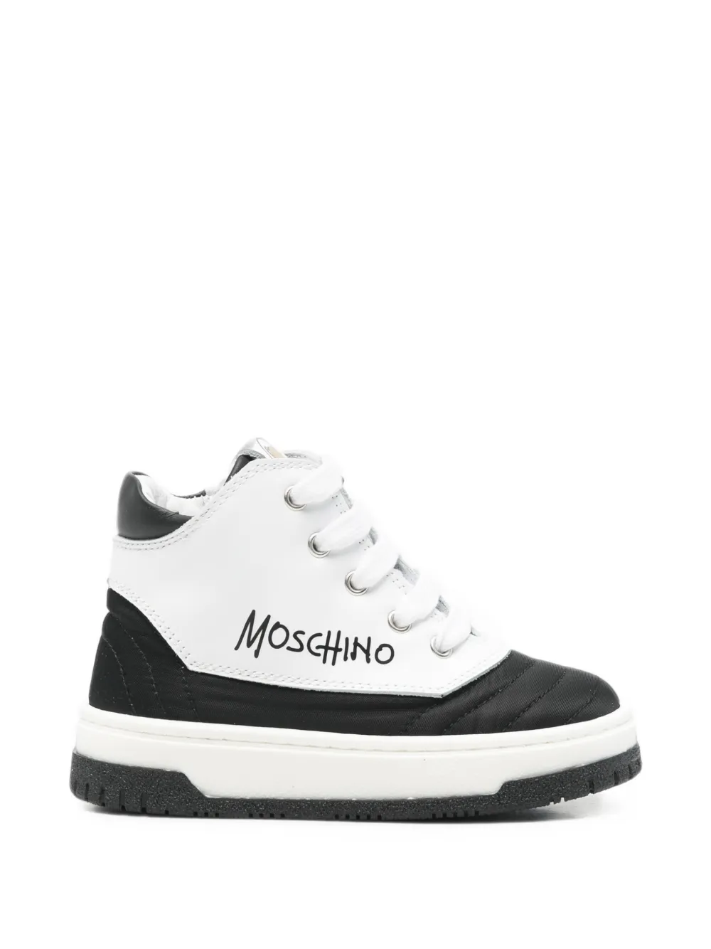 Moschino Kids logo-print quilted sneakers - Blanc Moschino Kids logo-print quilted sneakers - Blanc