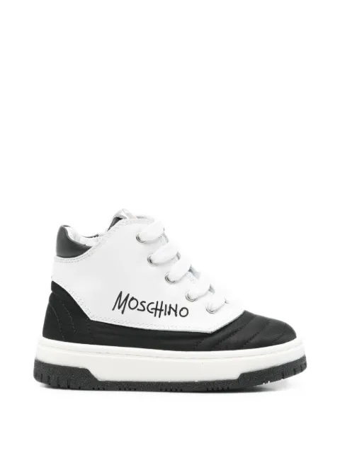 Moschino Kids logo-print quilted sneakers