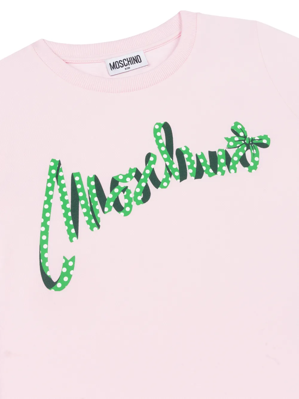 Moschino Kids Katoenen jersey T-shirt met print Roze