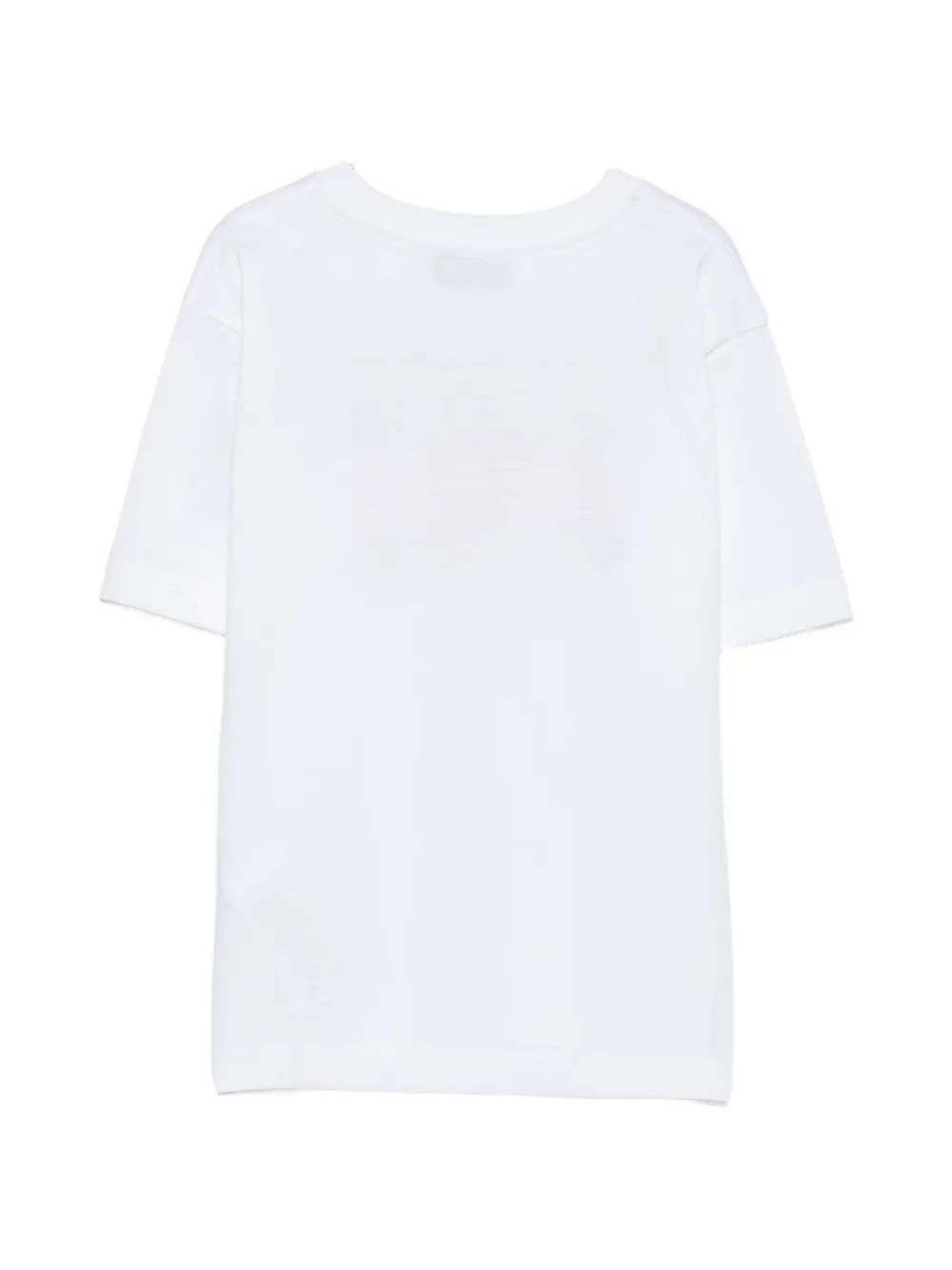 Moschino Kids Katoenen T-shirt met logoprint Wit
