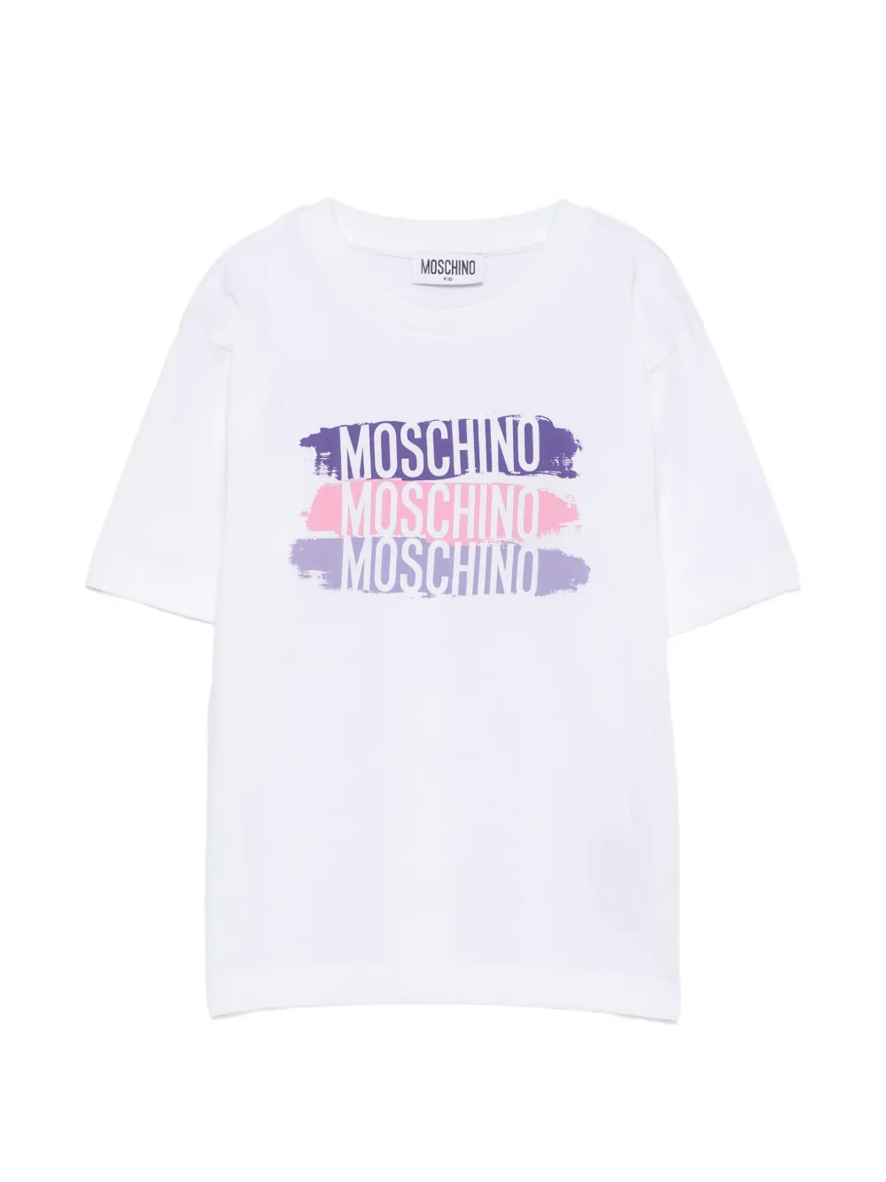 Moschino Kids T-shirt in cotone con logo - Bianco