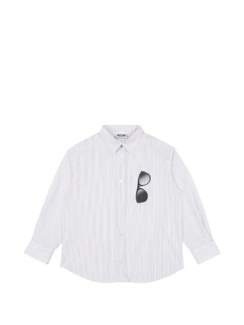 Moschino Kids stripe-print sunglasses-motif shirt
