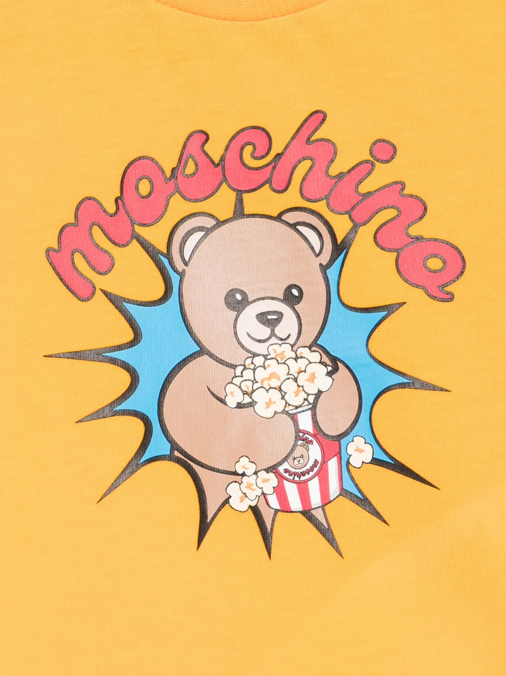 Moschino Kids T-shirt met ronde hals Geel
