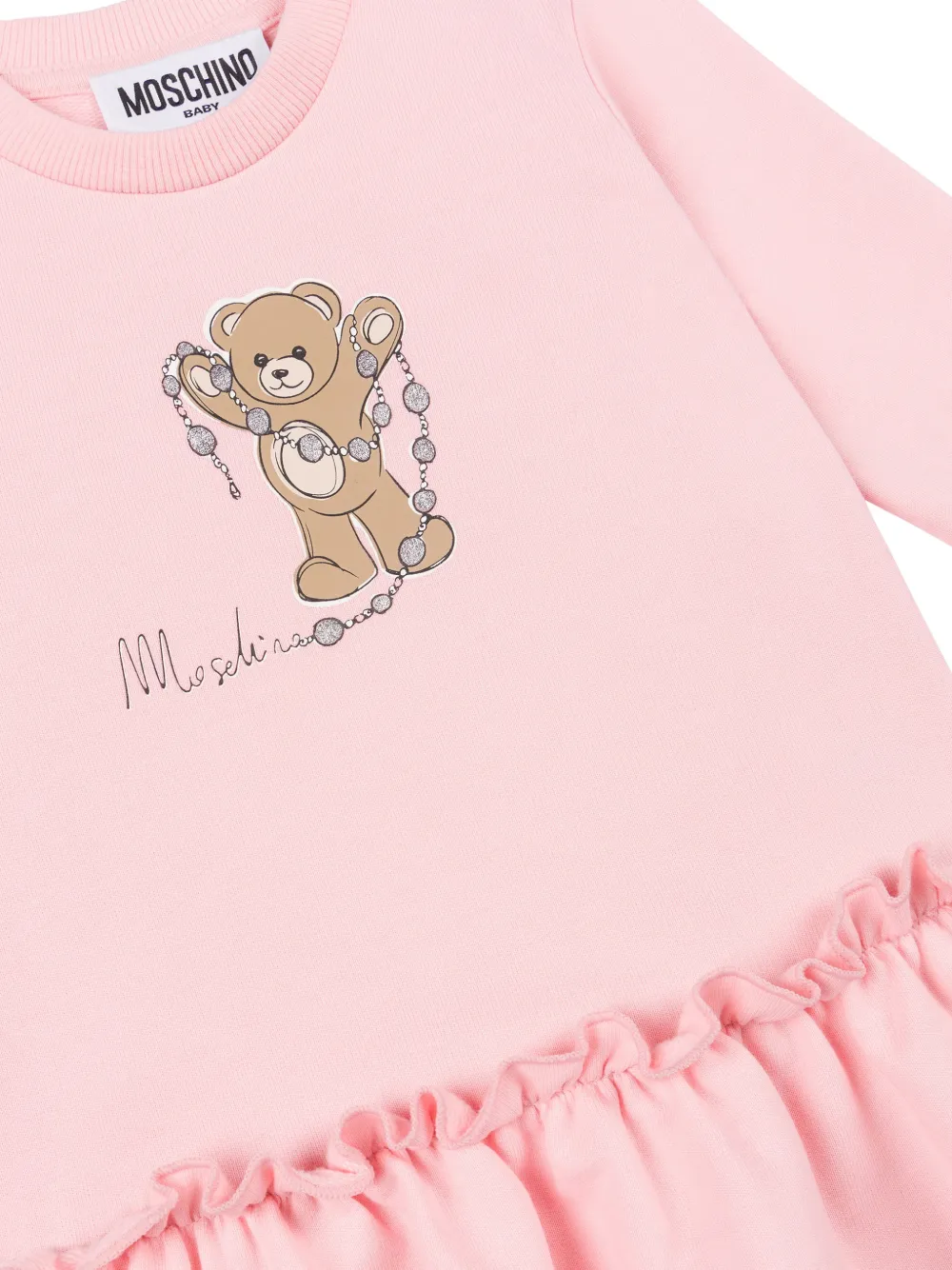 Moschino Kids Jurk met ruches Roze