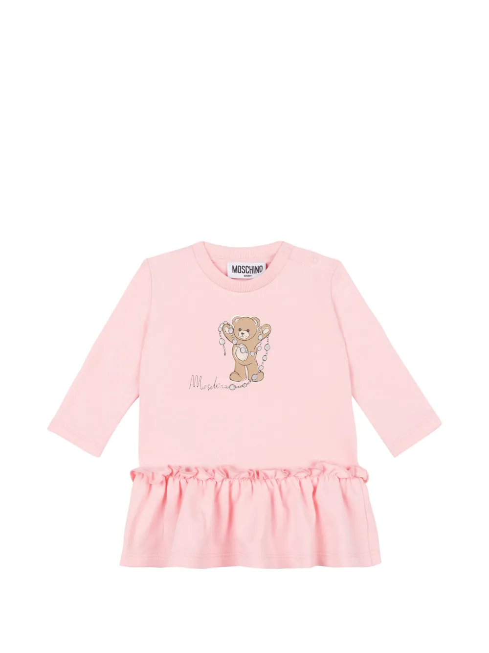 Moschino Kids Teddy Bear ruffled dress - Rosa