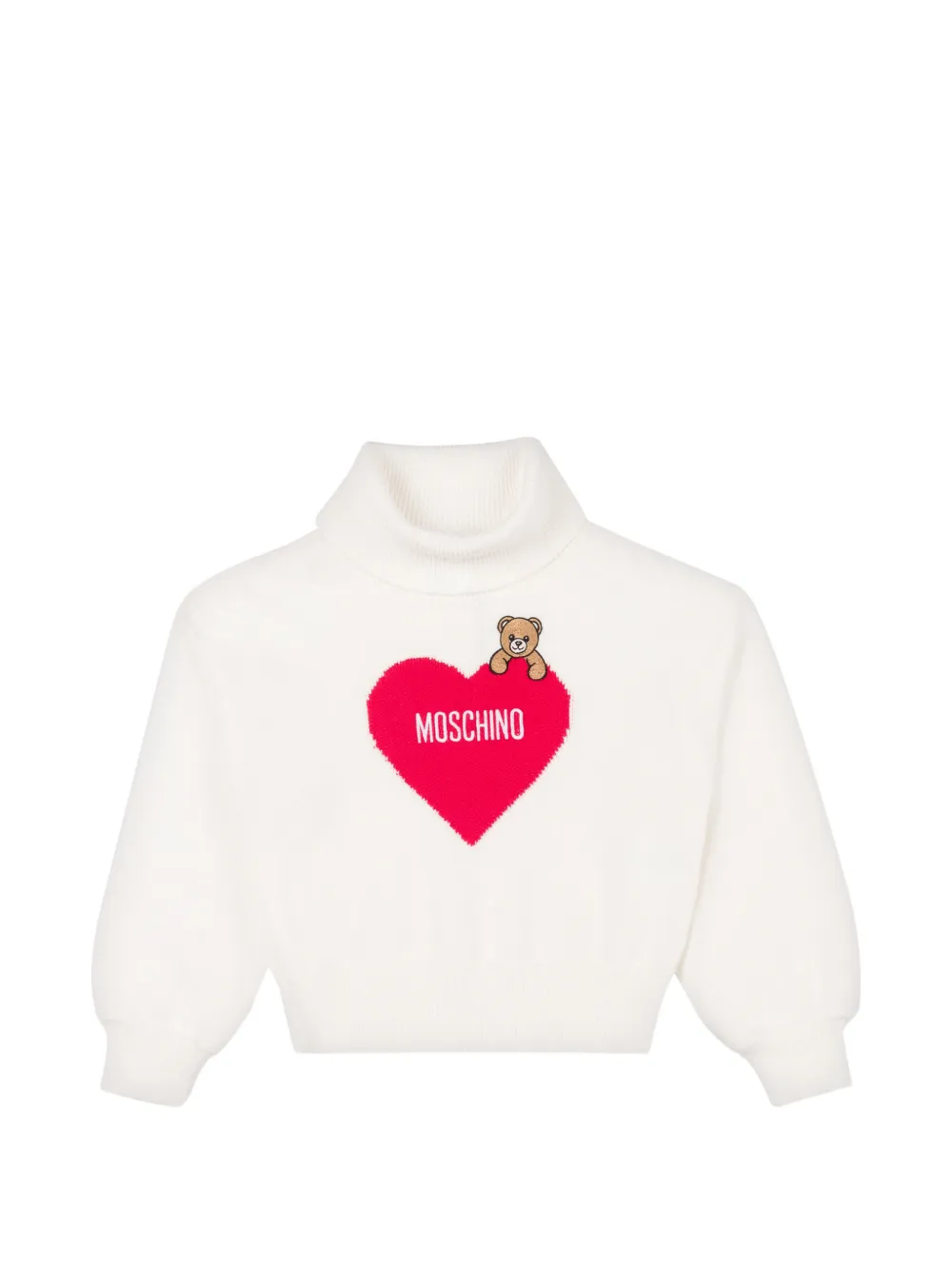 Moschino Kids Teddy Bear heart-motif sweater - Bianco