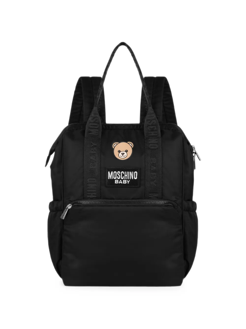 Moschino Kids Teddy Bear logo-patch backpack - Nero