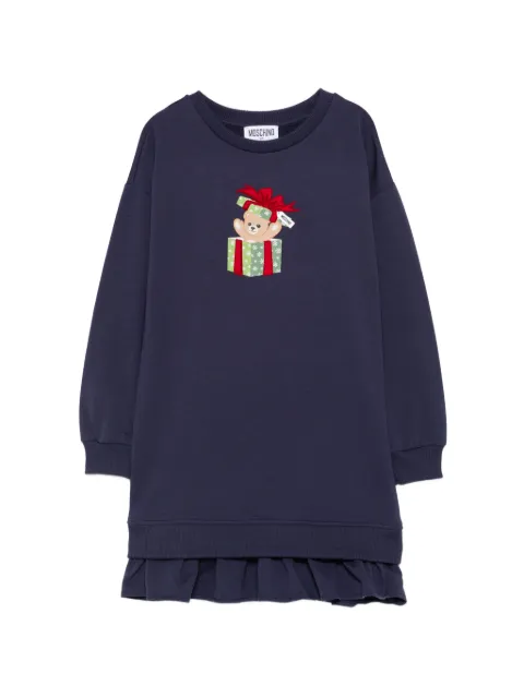 Moschino Kids Teddy Bear ruffled dress