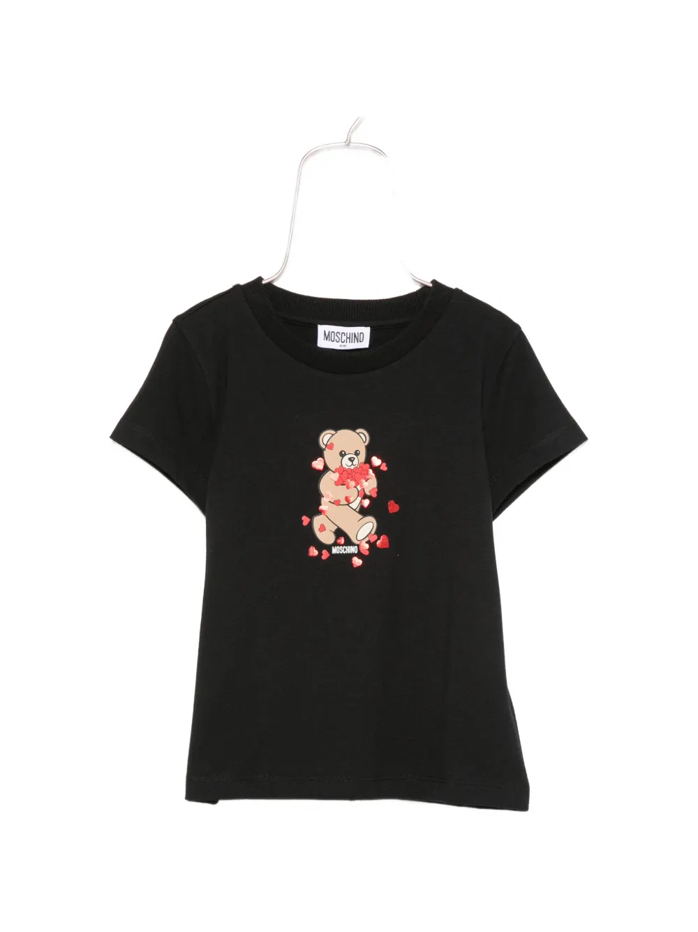 Moschino Kids Teddy Bear heart-print T-shirt - Nero