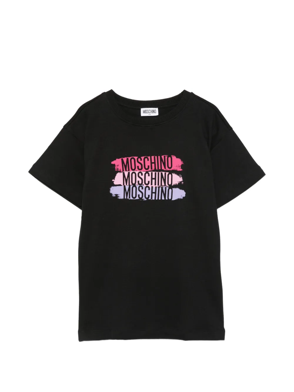 Moschino Kids logo-print short-sleeve dress - Nero