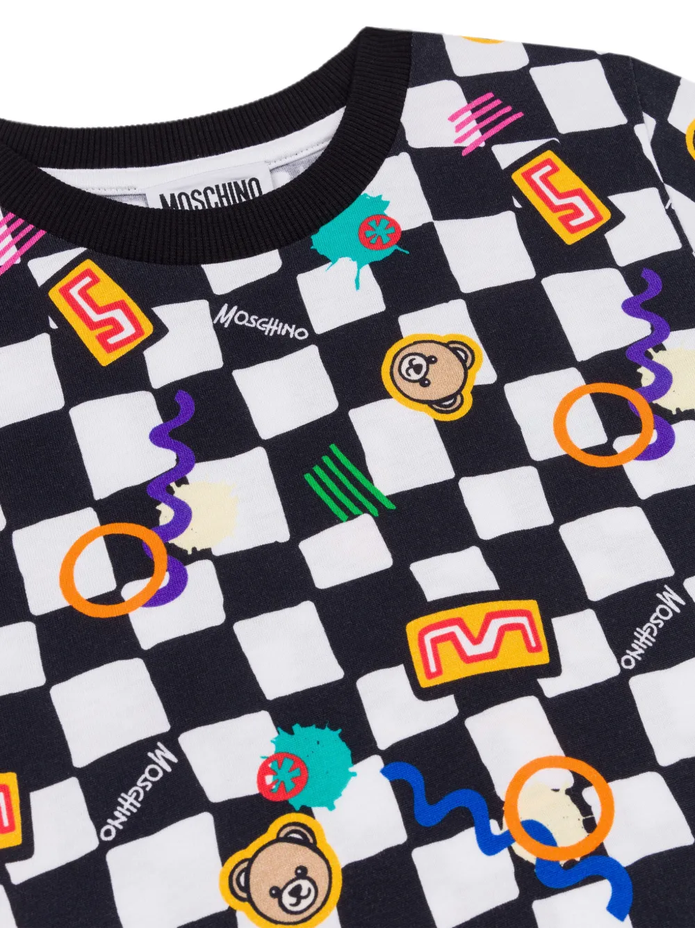 Moschino Kids Katoenen jersey T-shirt met print Wit