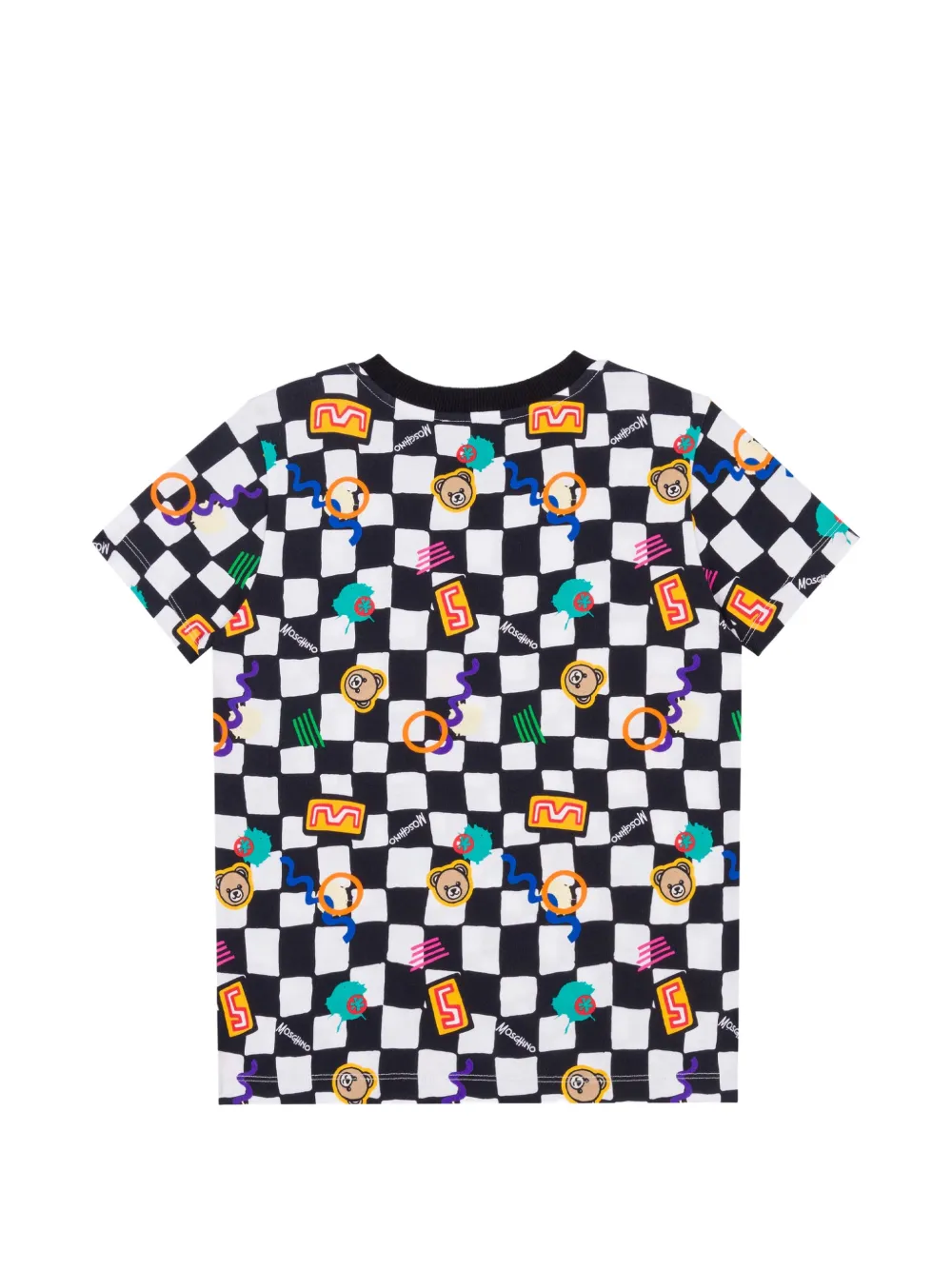 Moschino Kids Katoenen jersey T-shirt met print Wit