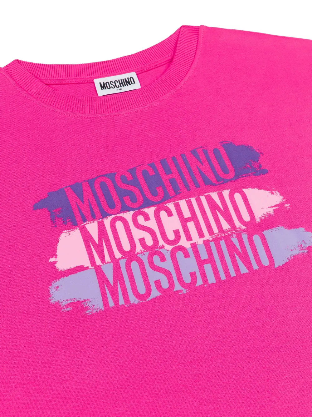 Moschino Kids T-shirt met logoprint Roze
