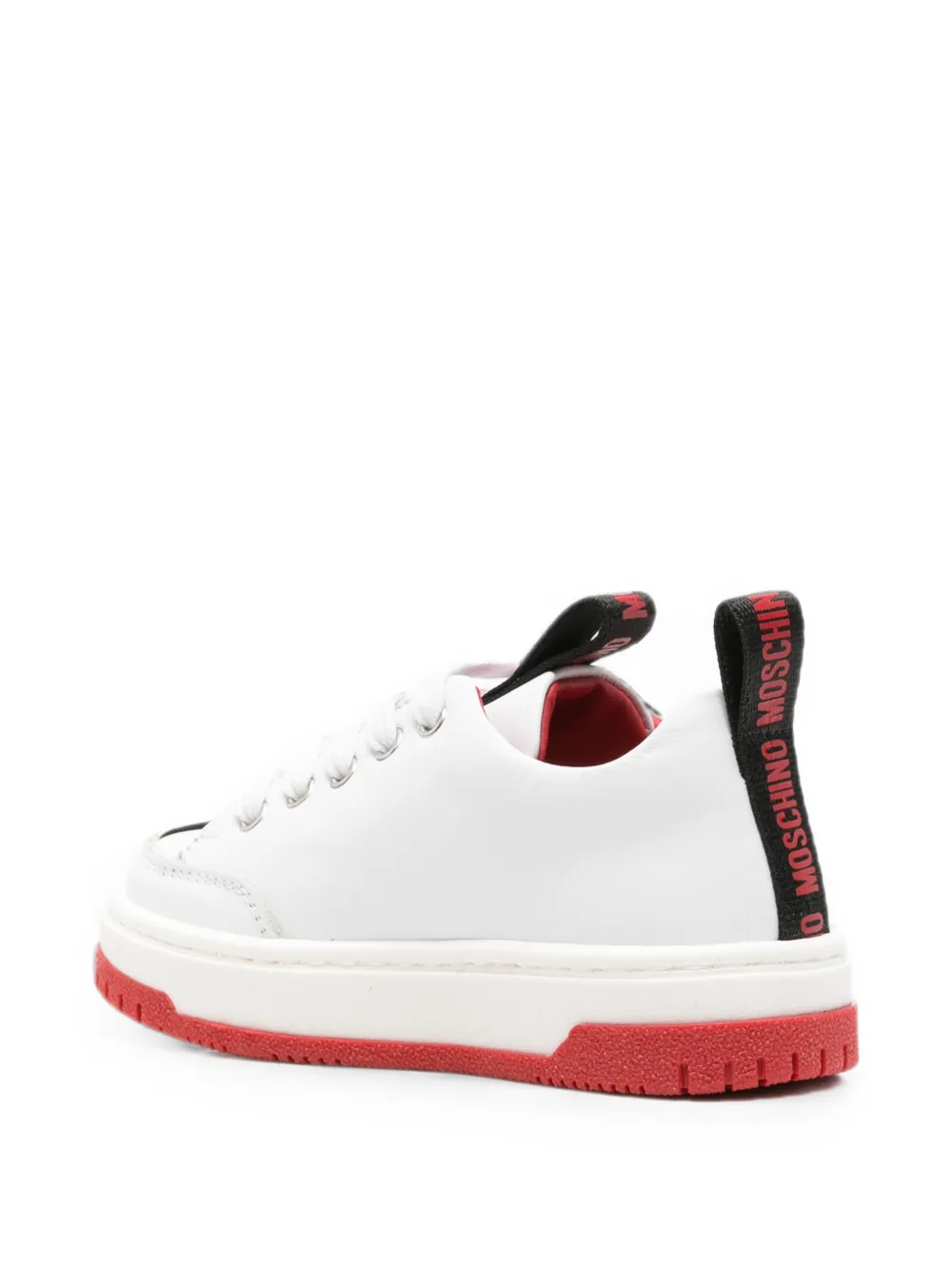 Moschino Kids Sneakers met hartpatch en logo Wit