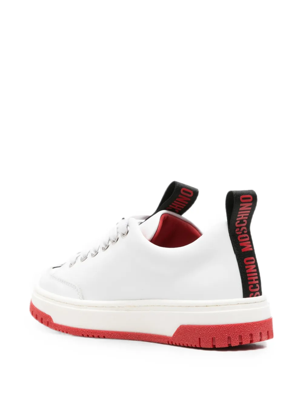 Moschino Kids Sneakers met hartpatch en logo Wit
