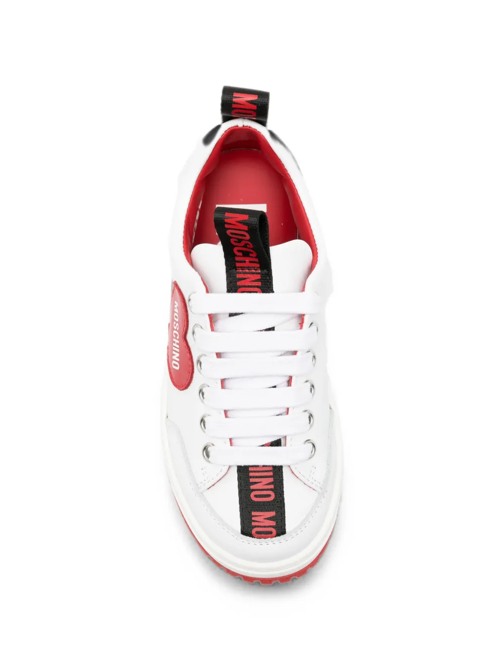 Moschino Kids Sneakers met hartpatch en logo Wit