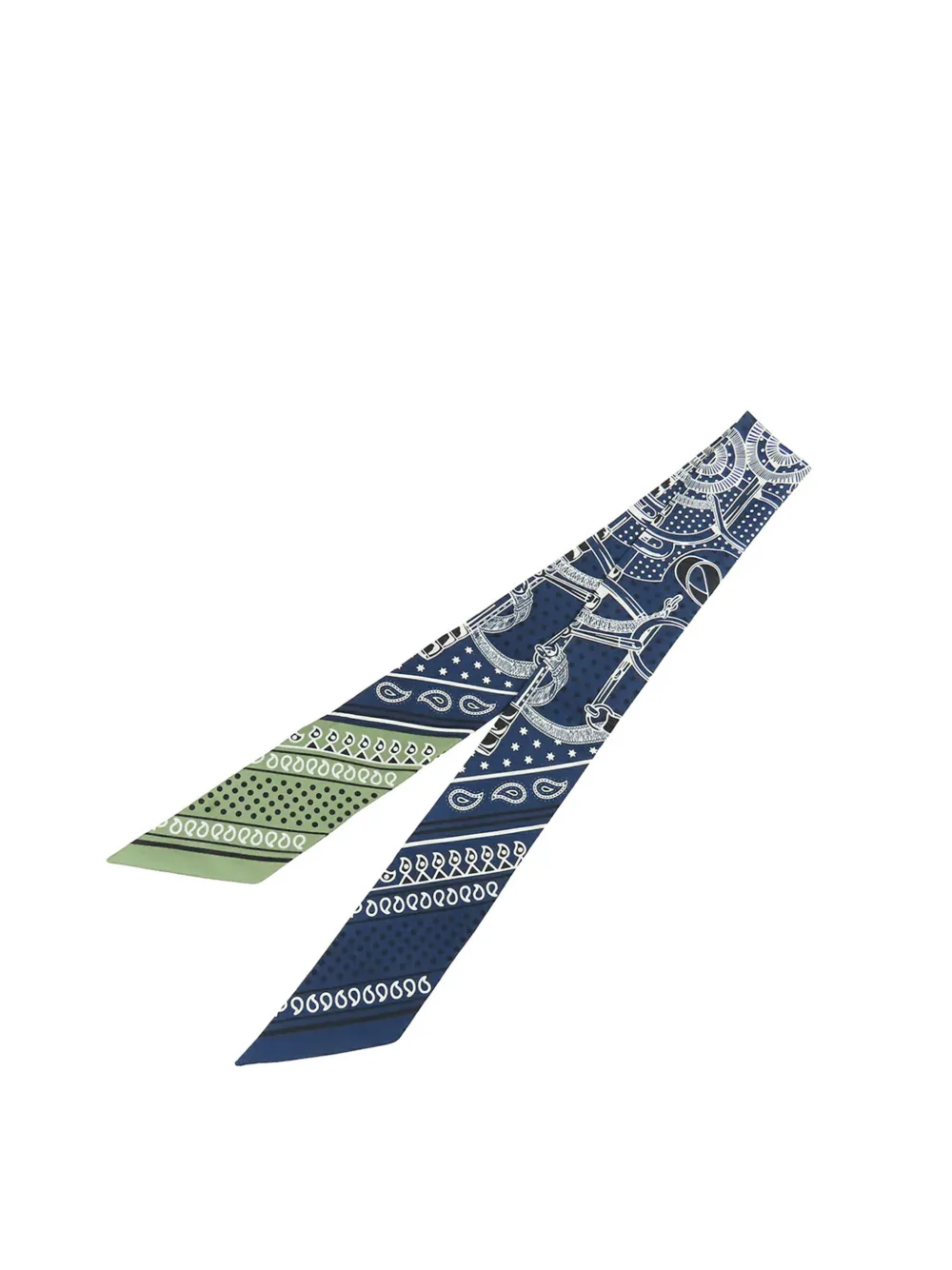 Hermès Pre-Owned 2000-2026 Eperon d Or Bandana Silk Twilly Scarf scarves - Blau