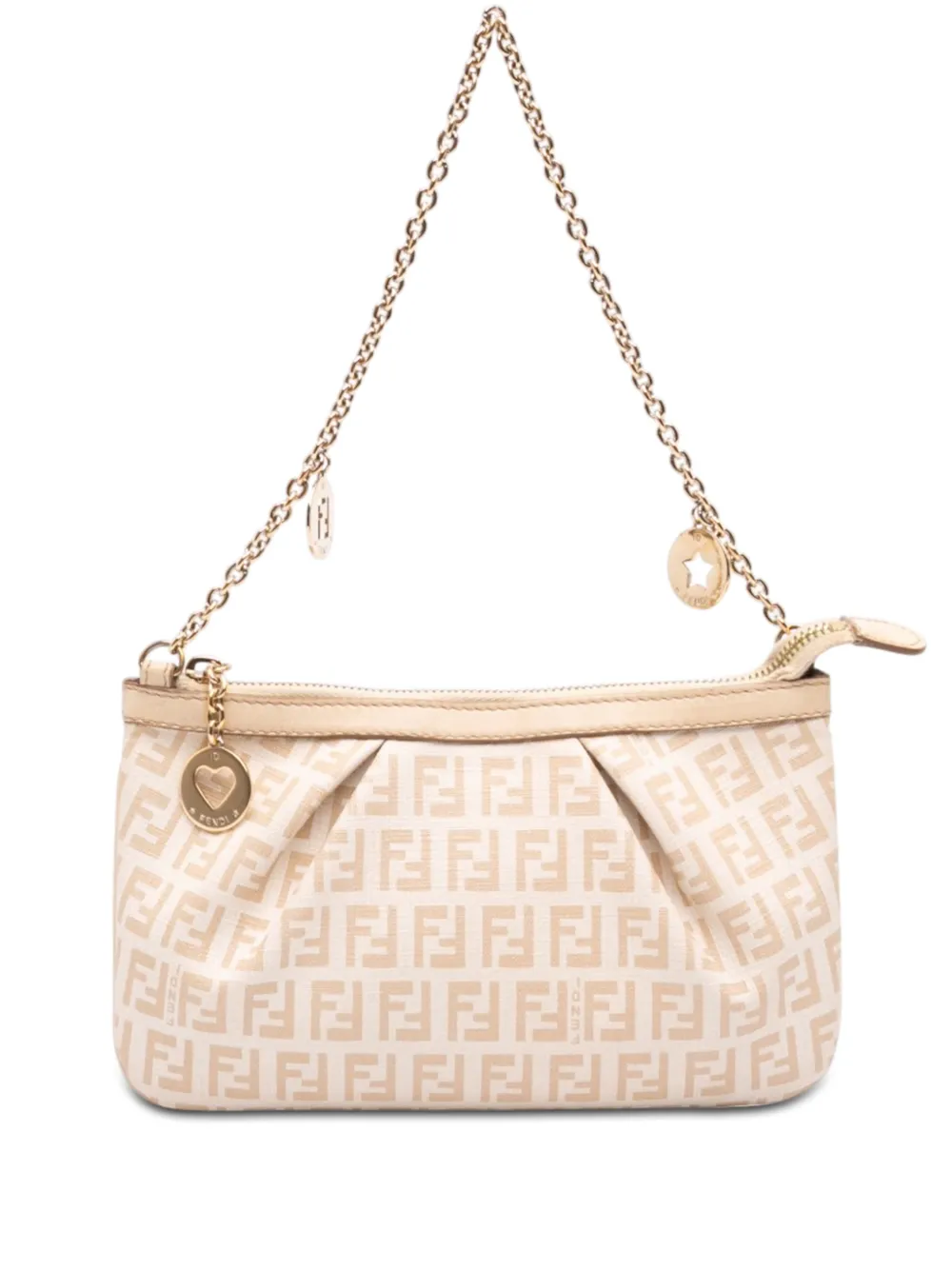 Fendi Pre-Owned 2010-2026 Zucchino Spalmati Chain Pochette shoulder bag - Marrone