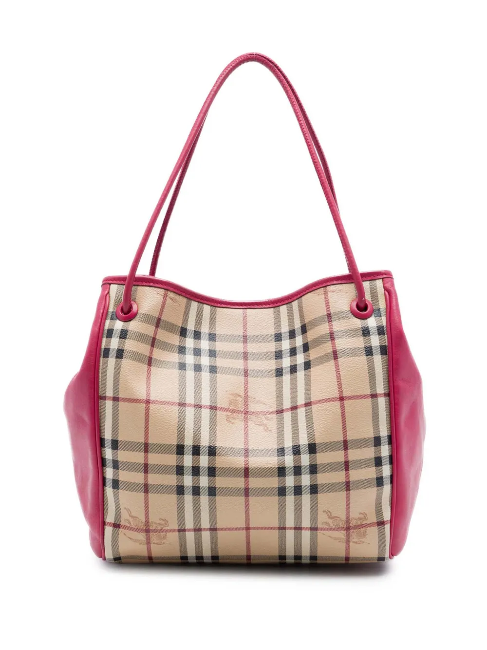 Burberry Pre-Owned 2000-2017 Small Haymarket Check Coated Canvas and Calfskin Canterbury tote bag - Toni neutri