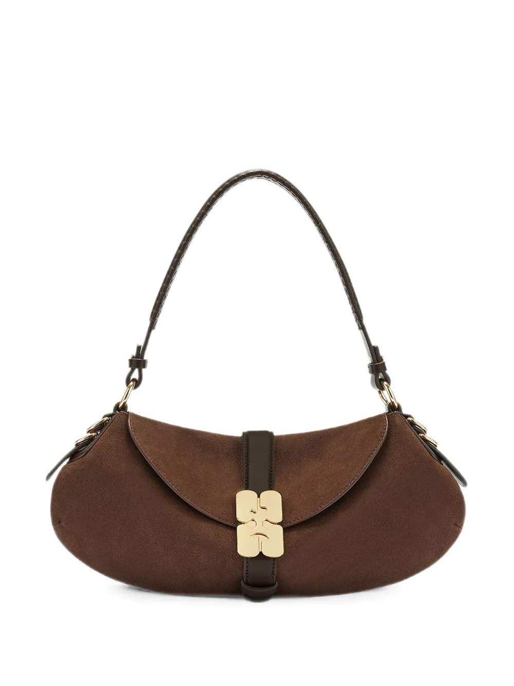 GANNI B-Kat bag in brown suede - Braun