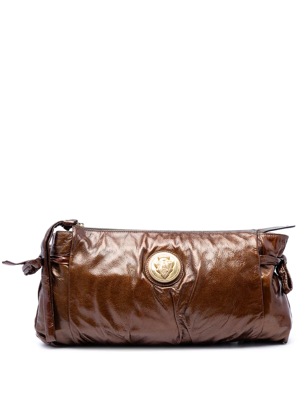 Gucci Pre-Owned 2016-2026 Large Patent Hysteria clutch bag - Marrone