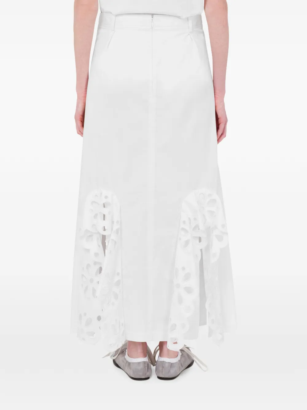 Moschino Maxi-rok met broderie anglaise Wit