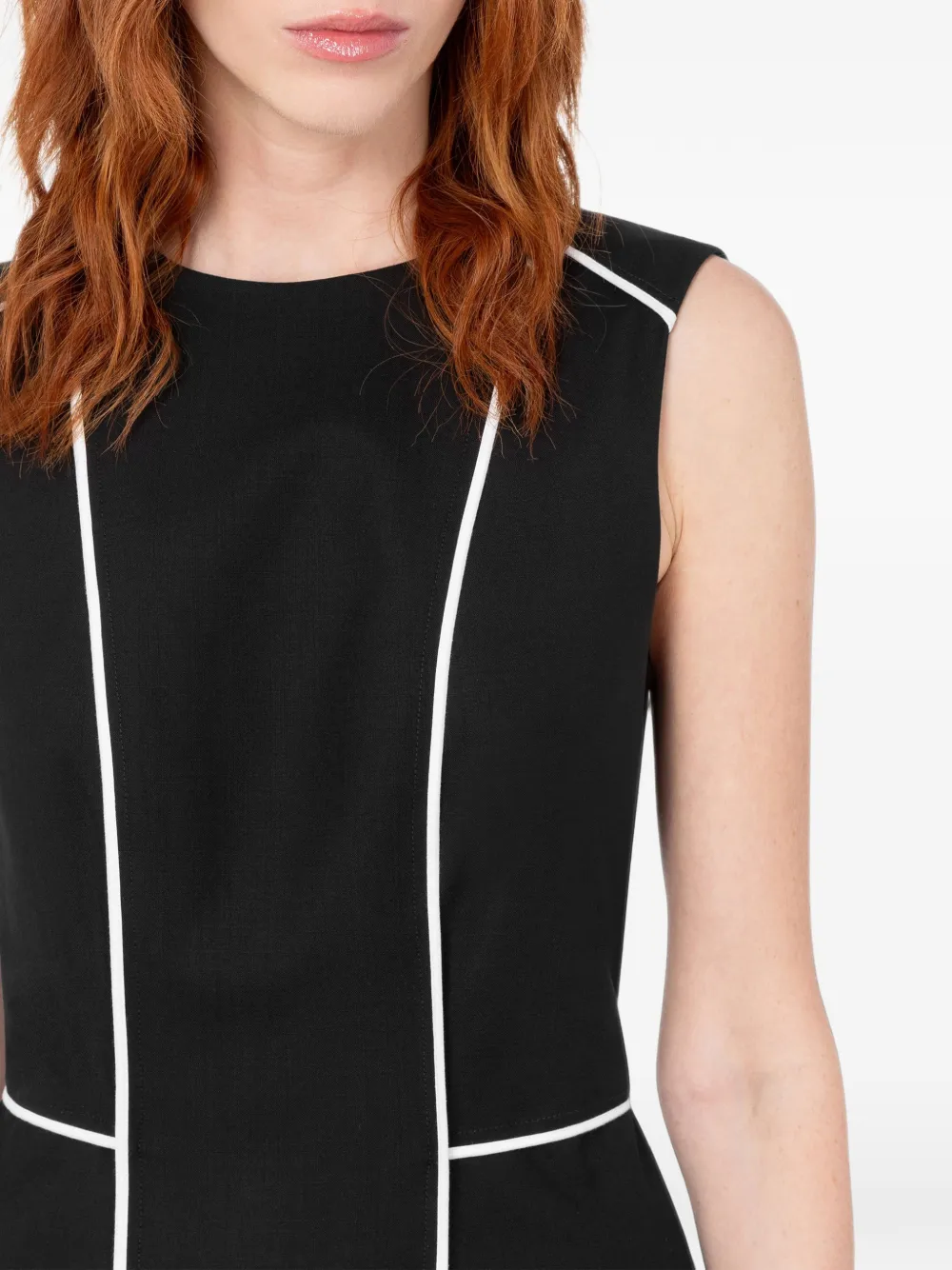 Moschino Mouwloze midi-jurk met afwerking Zwart
