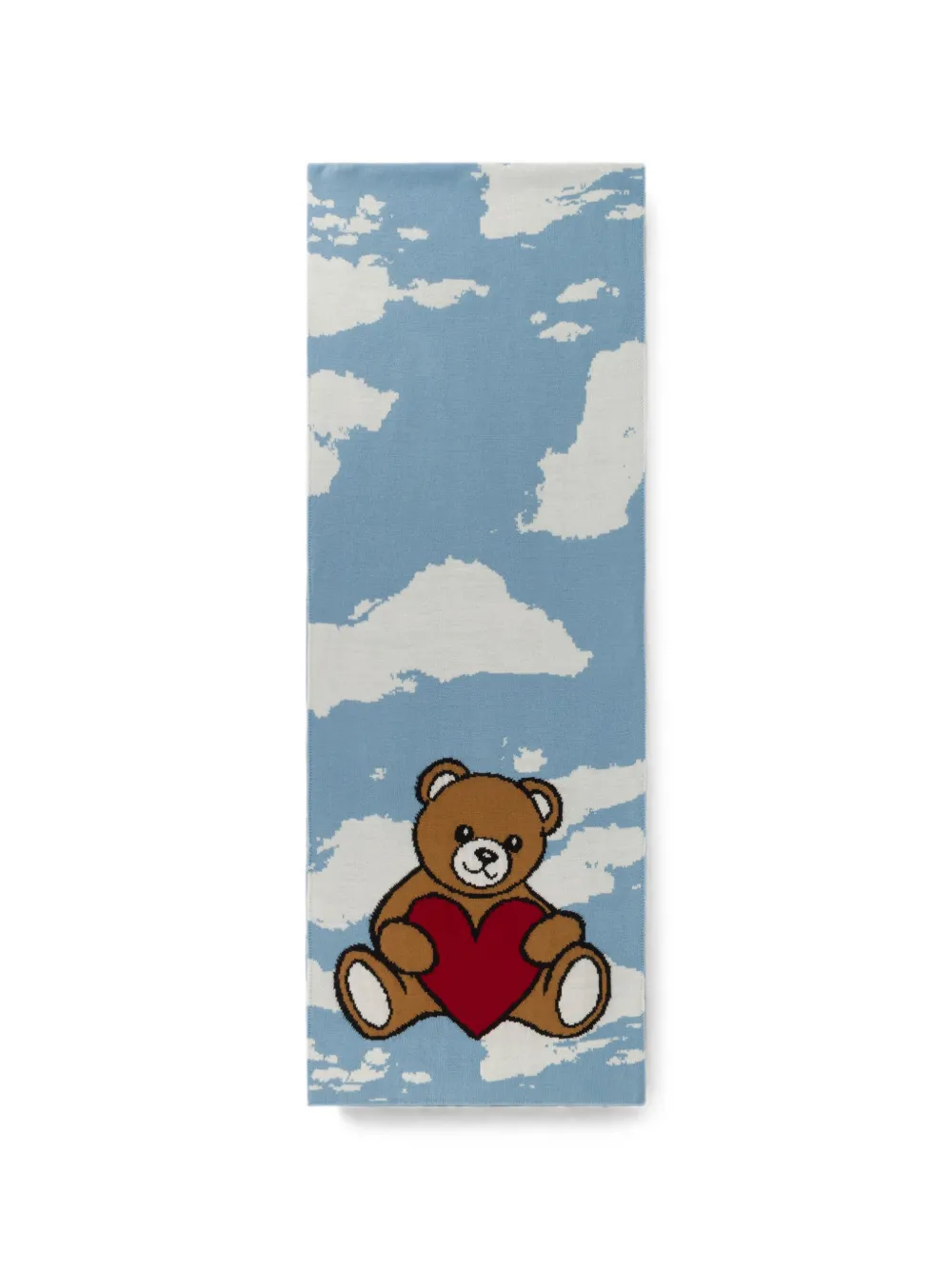 Moschino Teddy Bear cloud-print scarf - Blau