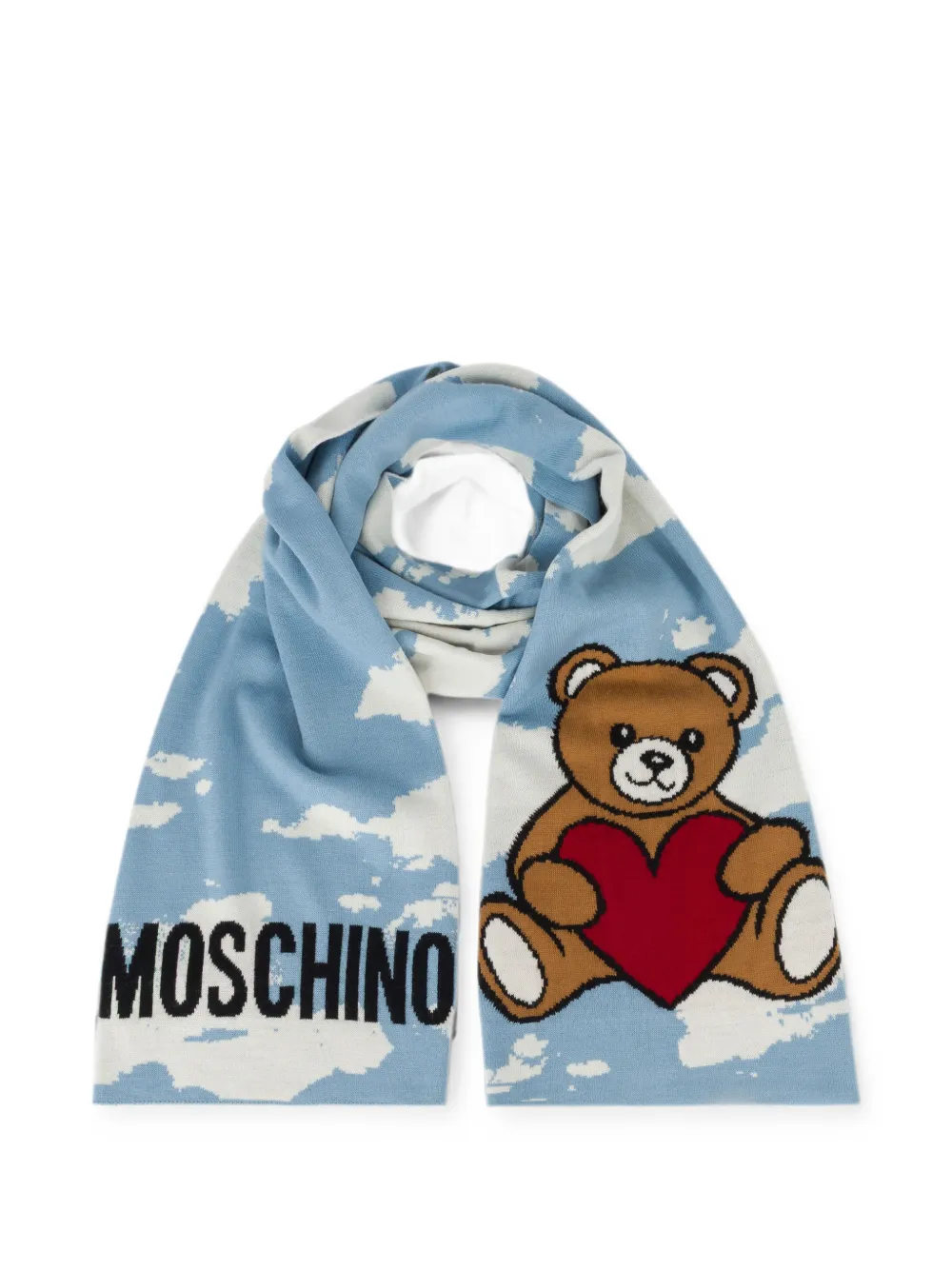 Moschino Teddy Bear sjaal met wolkenprint Blauw