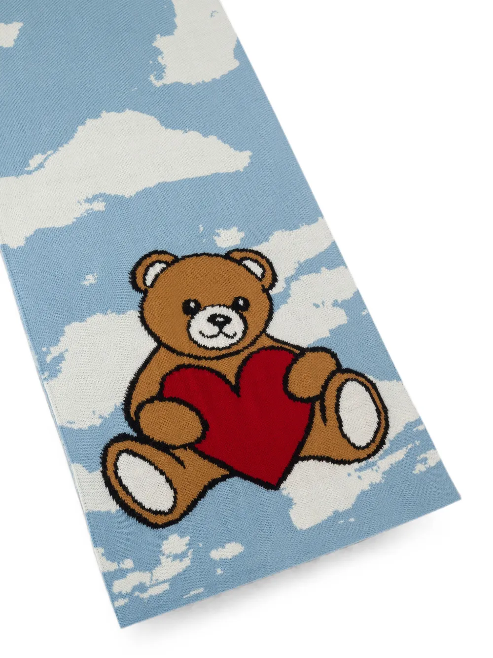 Moschino Teddy Bear sjaal met wolkenprint Blauw