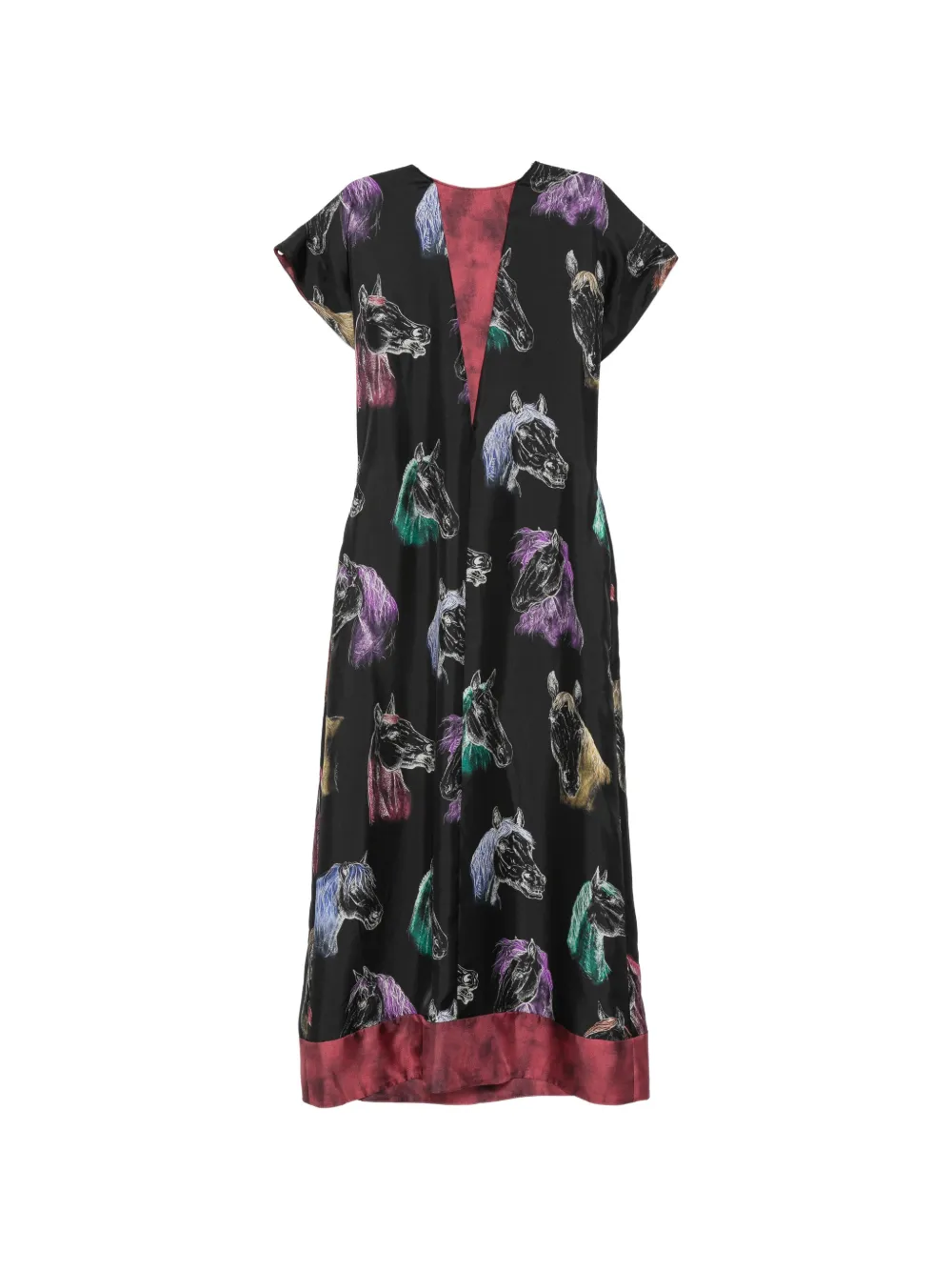 Moschino printed silk twill dress Zwart