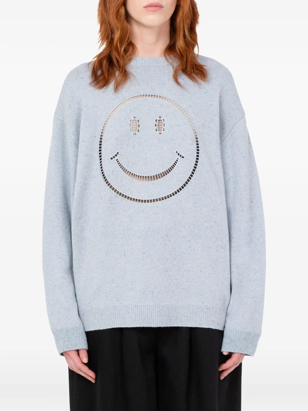 Moschino x Smiley trui met uitgesneden detail Blauw