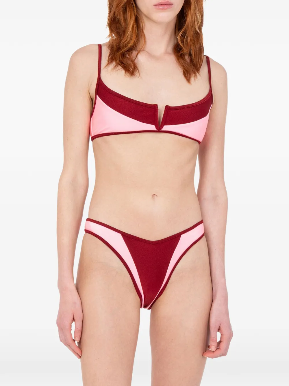 Moschino colour-block bikini Rood