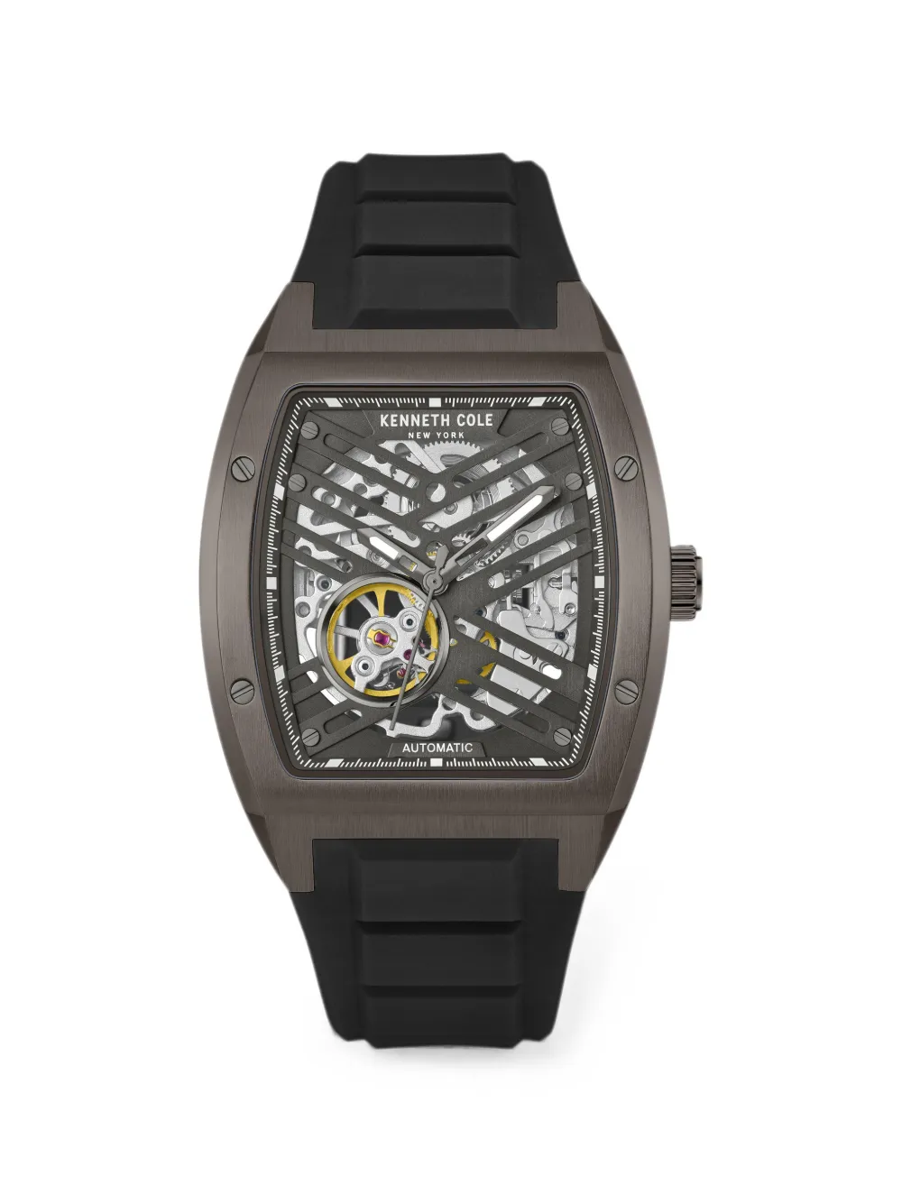 Kenneth Cole Skeleton Tonneau 43mm Watch In 그레이