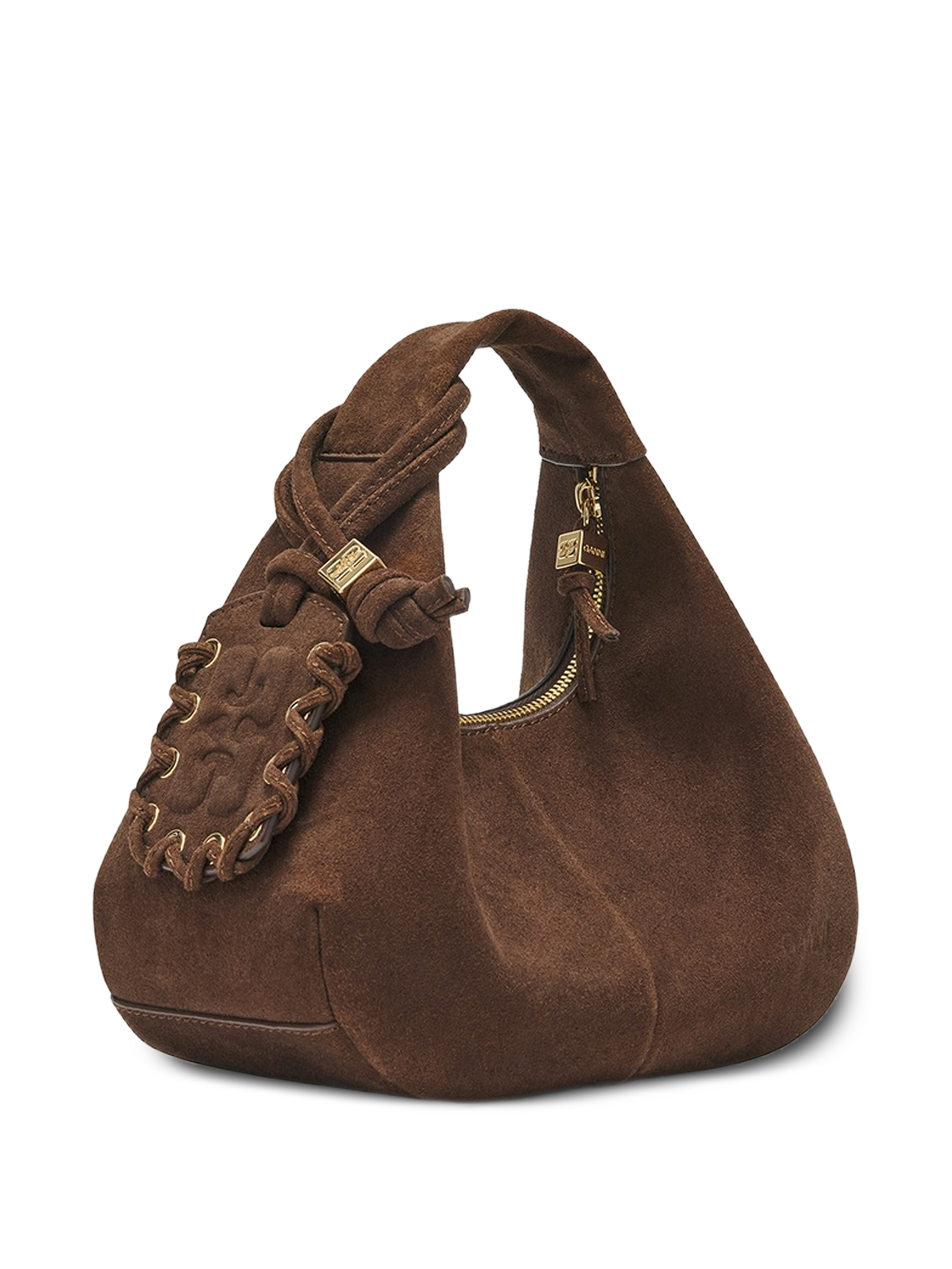 brown suede mini tote bag — Image 3