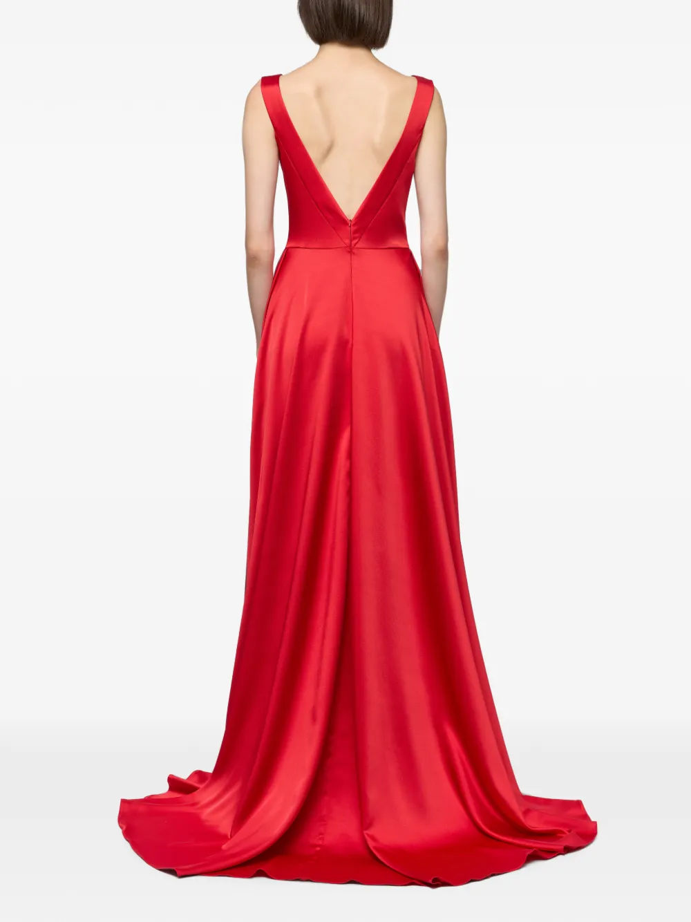 Atu Body Couture Satijnen maxi-jurk met bh-stijl Rood