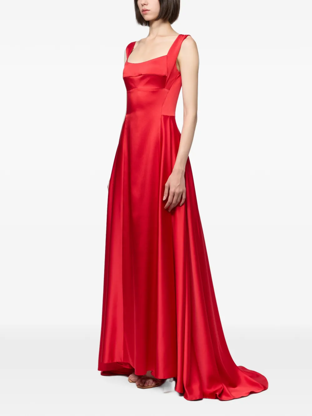 Atu Body Couture Satijnen maxi-jurk met bh-stijl Rood