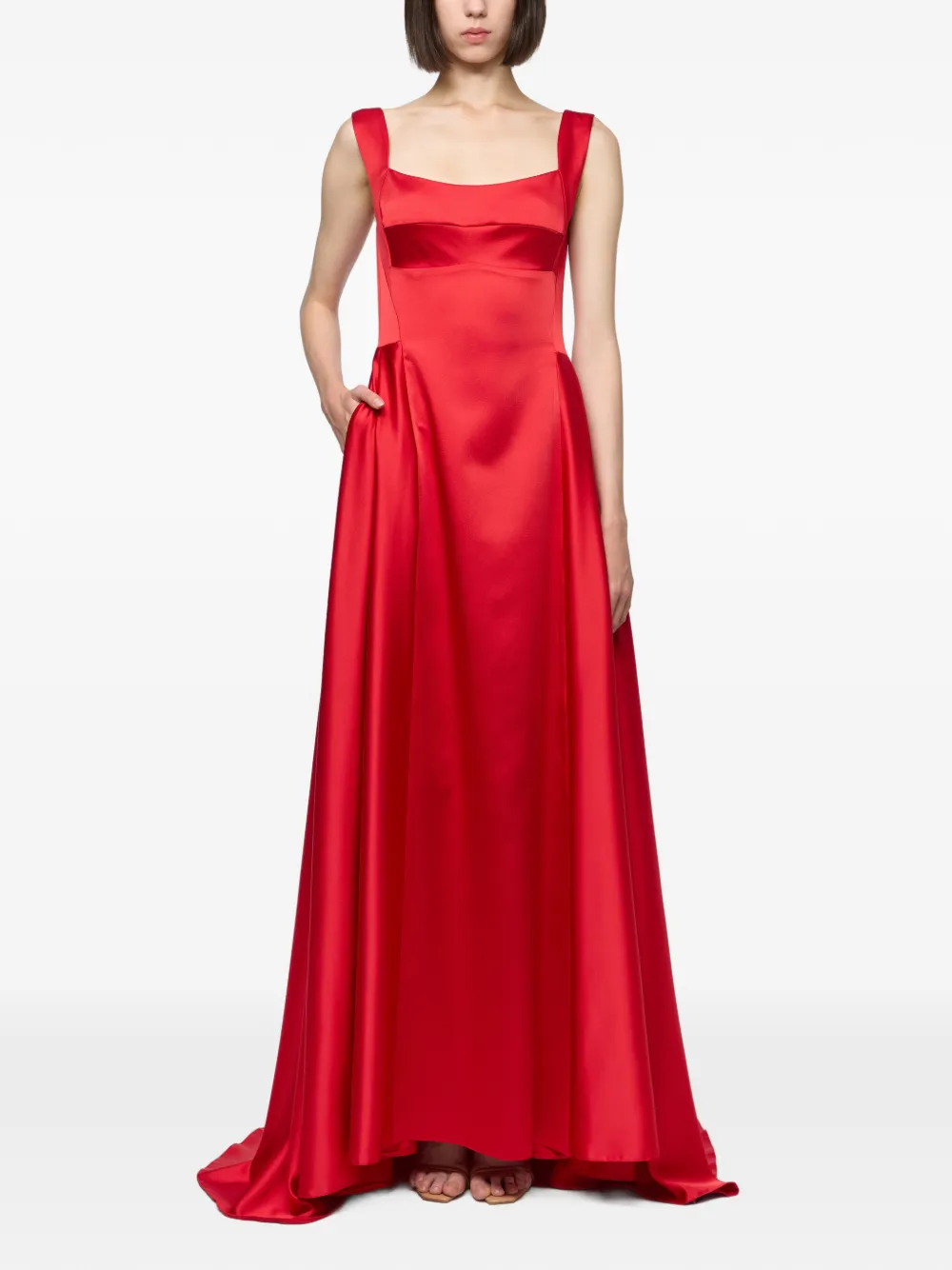Atu Body Couture bra-style satin maxi dress