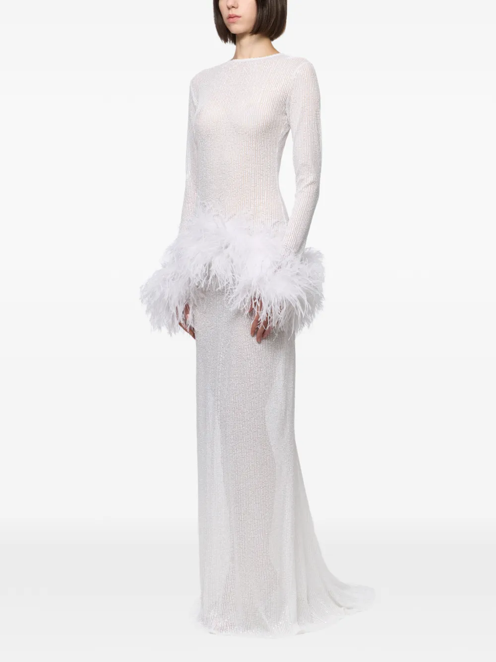 Atu Body Couture Maxi-jurk verfraaid met pailletten Wit